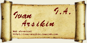 Ivan Arsikin vizit kartica